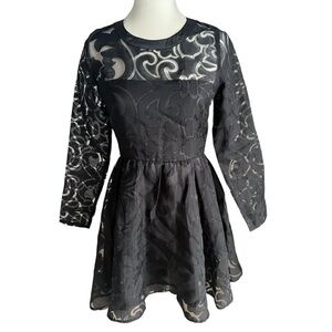 English Rose Beautiful Black Lace Dress Women’s Size Small